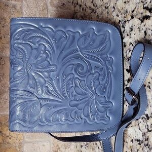 Patricia Nash Blue Tooled Granada Crossbody